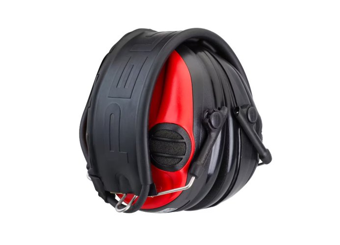 3M™ PELTOR™ SportTac Slimline elektronické chrániče sluchu s červenými a tmavozelenými krytmi