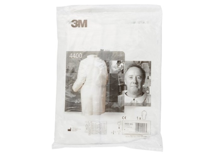 3M™ Ochranný plášť 4400, farba biela, veľkosť L