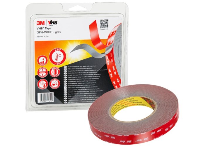 3M™ VHB™ sivá obojstranne silno lepiaca akrylová páska GPH-110GF, šírka 19 mm, dĺžka 11 m