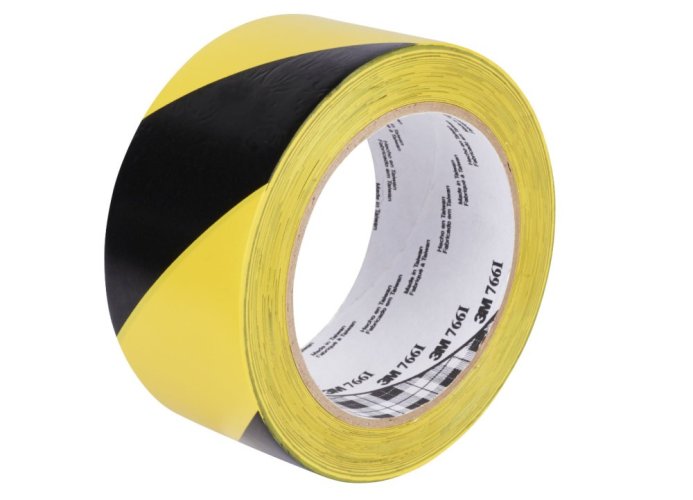 3M™ označovací PVC lepicí páska pro bezpečnostní značení 766i, 50 mm x 33 m, provedení černo-žlutá