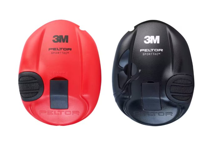 3M™ PELTOR™ SportTac Slimline elektronické chrániče sluchu s červenými a tmavozelenými krytmi