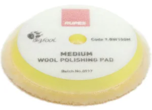 Středně tvrdý vlněný kotouč na lak pro orbitální leštičku - Rupes Wool Medium - 150 mm