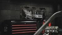 Garážová plachta s logom Auto Finesse