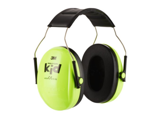 3M™ PELTOR Kid mušľové chrániče sluchu pre deti, útlm 27 dB, farba: neónovo zelená
