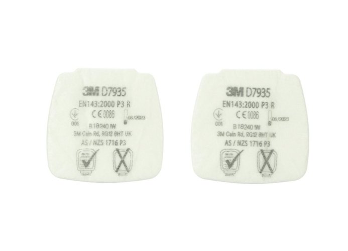3M™ 4 kusy částicových filtrů Secure Click řady D7000, typ D7935, úroveň ochrany P3 R