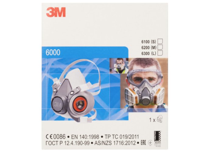 3M™ opakovane použiteľná polomaska rady 6000, veľkosť: S (6100)