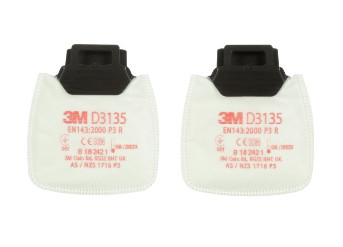 3M™ Secure Click™ časticové filtre rady D3000, prevedenie D3135, úroveň ochrany P3 R