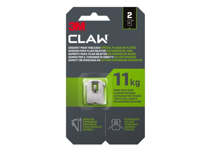 3M™ CLAW™ ručne zatláčací háčik na sadrokartón balenie 2 ks, nosnosť 11 kg