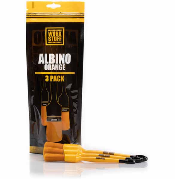 Sada 3 jemných detailingových štetcov na interiér auta Work Stuff Albino Orange