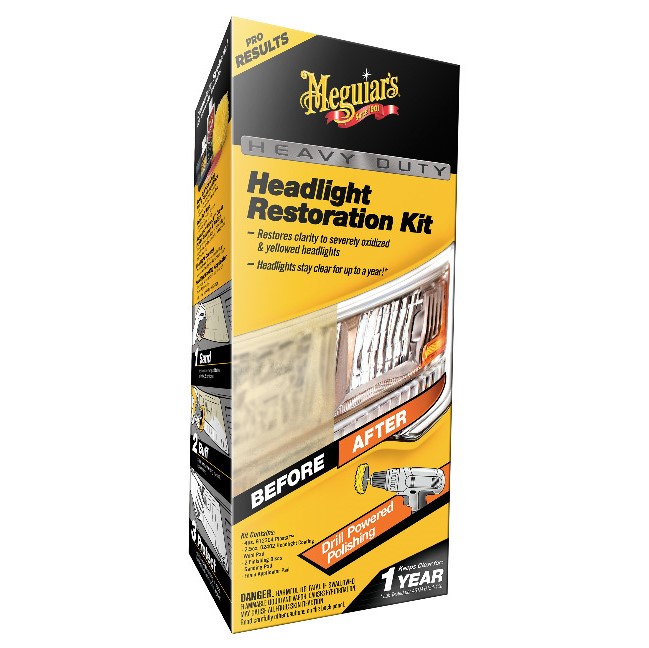 Meguiar's Heavy Duty Headlight Restoration Kit - kompletní sada na renovaci silně poškozených světlometů