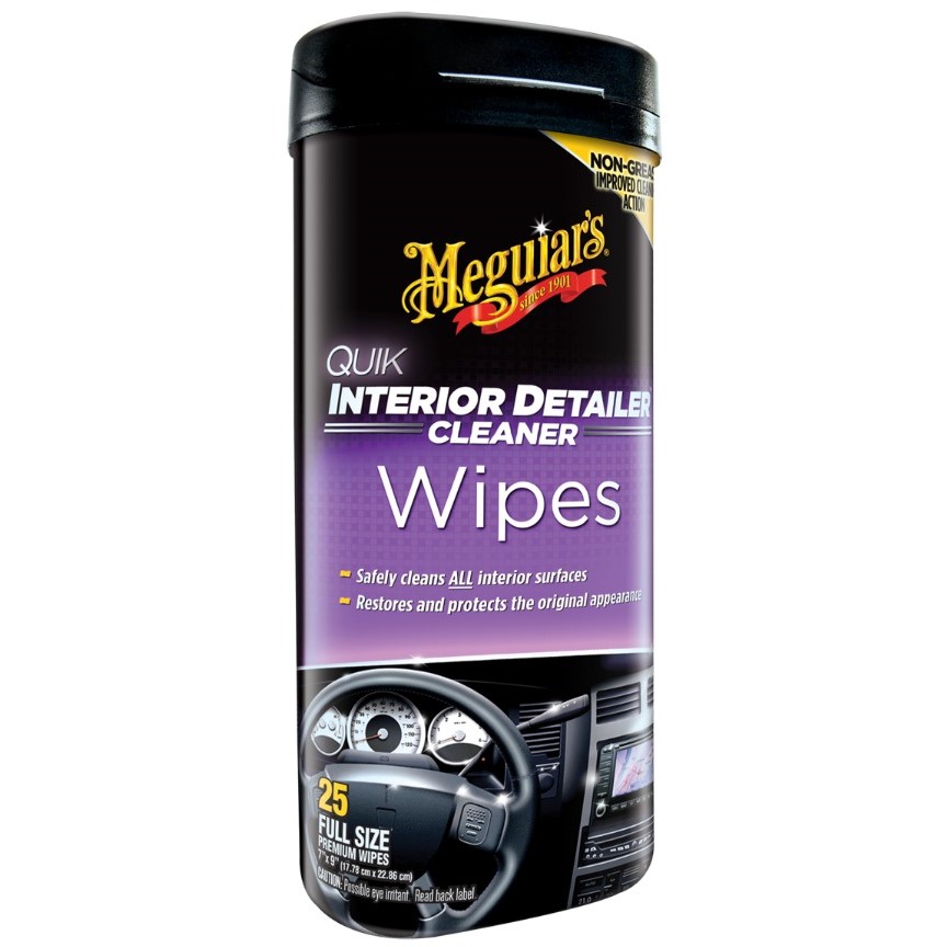 Meguiar's Quik Interior Detailer Wipes - ubrousky na údržbu interiérových povrchů, matný vzhled, 25 ks