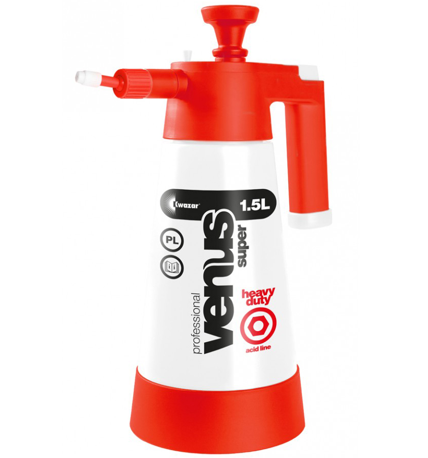 Kwazar Venus Super Pro+ Heavy Duty V-1.5 ACID ručný tlakový postrekovač s odolnosťou proti kyselinám 1500 ml